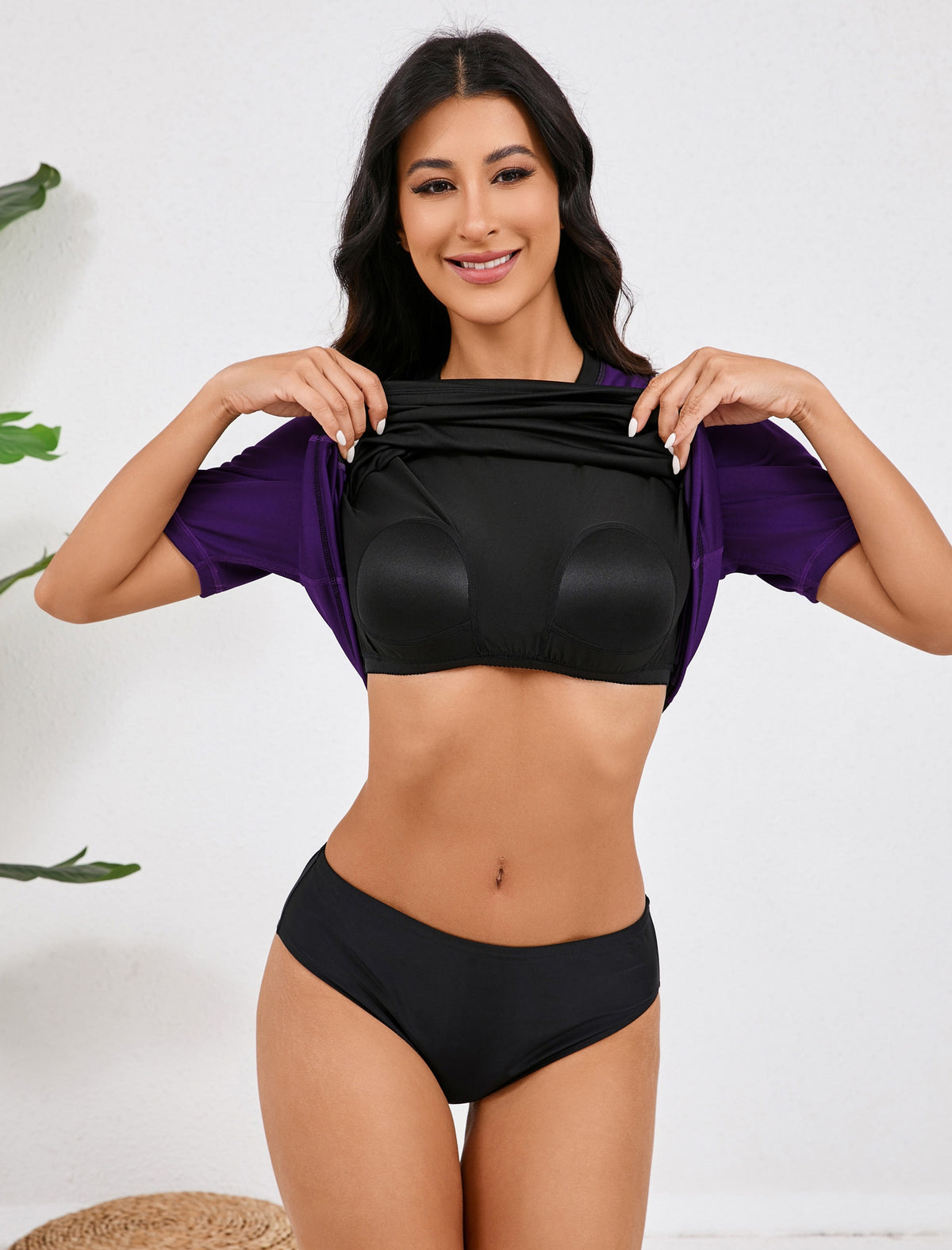 Horizon Glow Light Weight Short Sleeve Rash Guard Shirts with Built in Bra