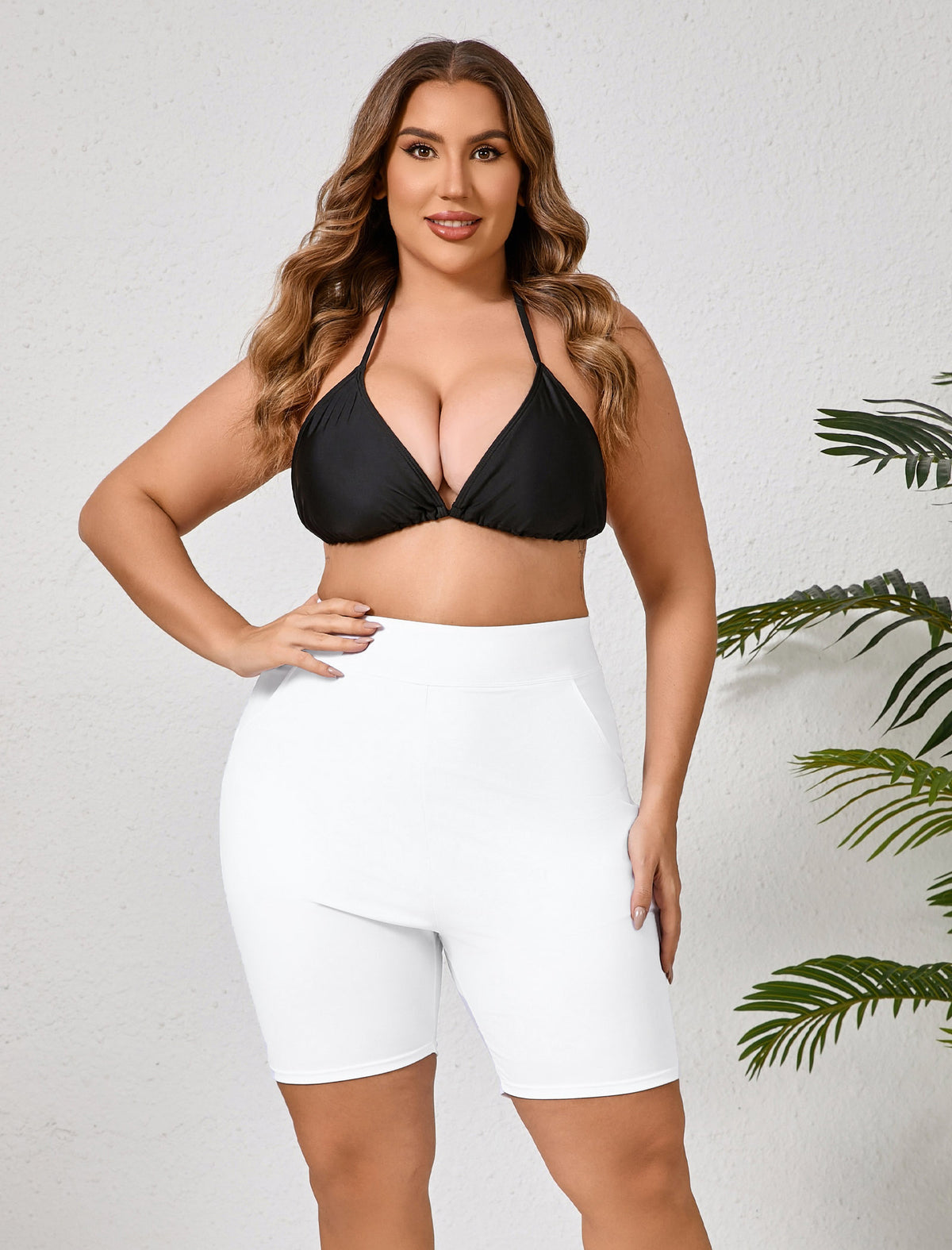 Short de bain taille haute grande taille Halcurt pour femme