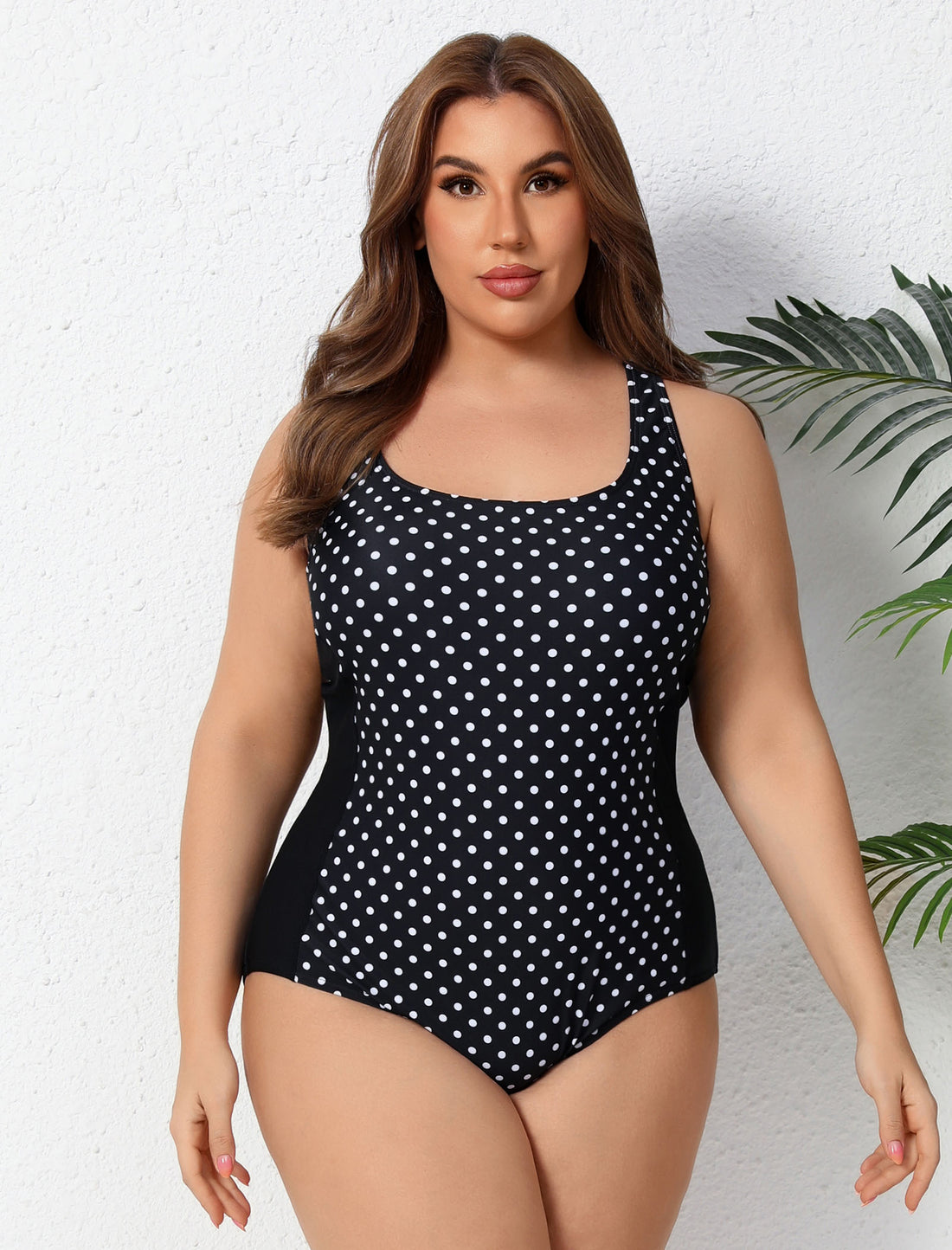 Training Essential Plus Size Adjustable Strap One Piece Swimsuit Athletic Racerback