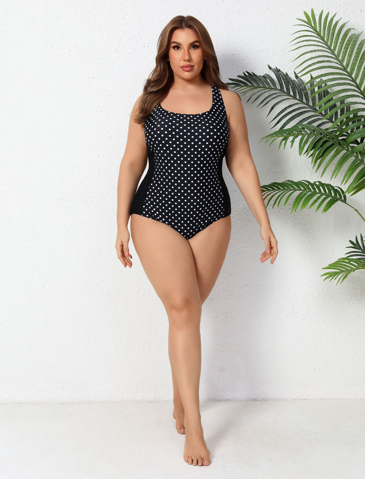 Training Essential Plus Size Adjustable Strap One Piece Swimsuit Athletic Racerback