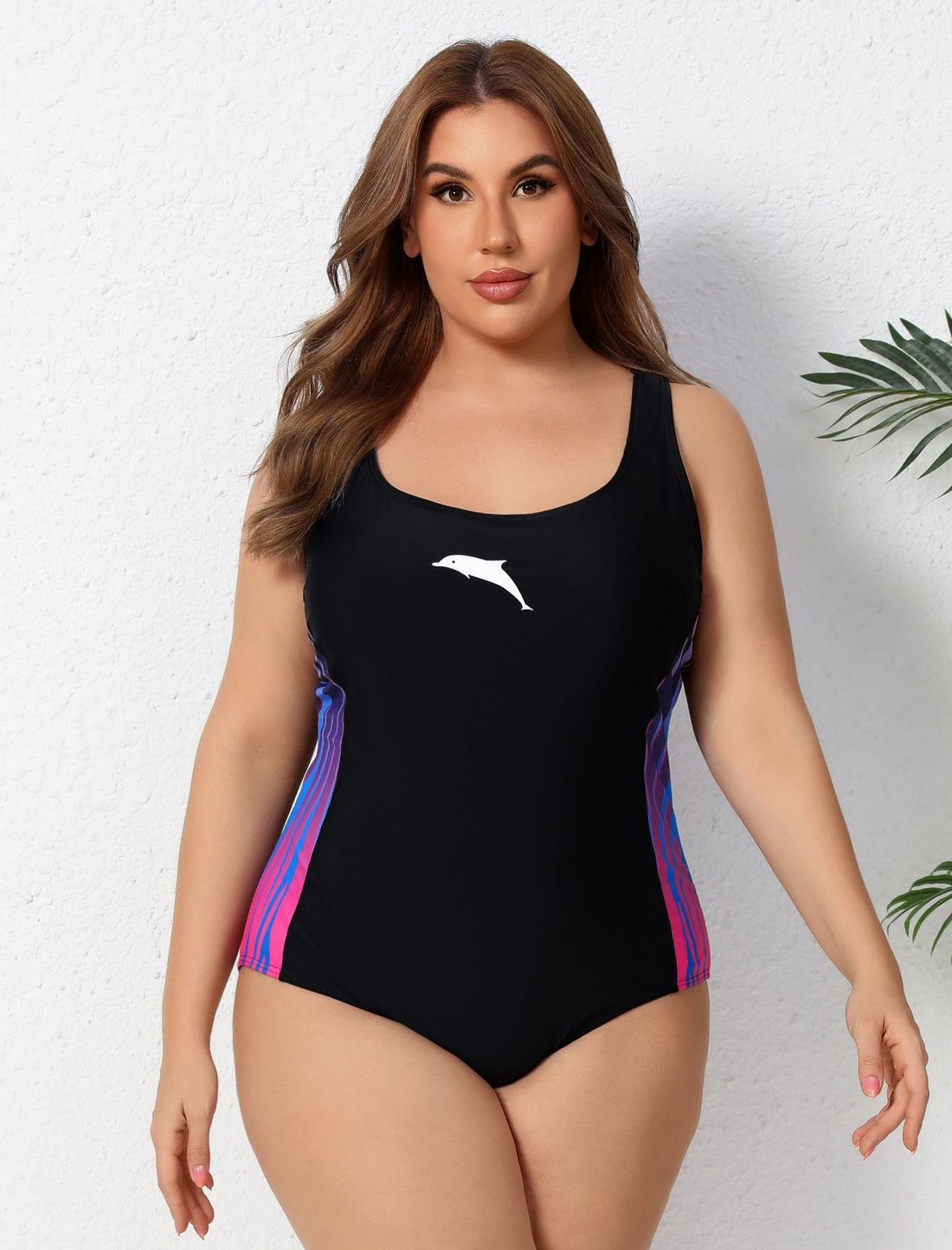 Training Essential Plus Size Adjustable Strap One Piece Swimsuit Athletic Racerback