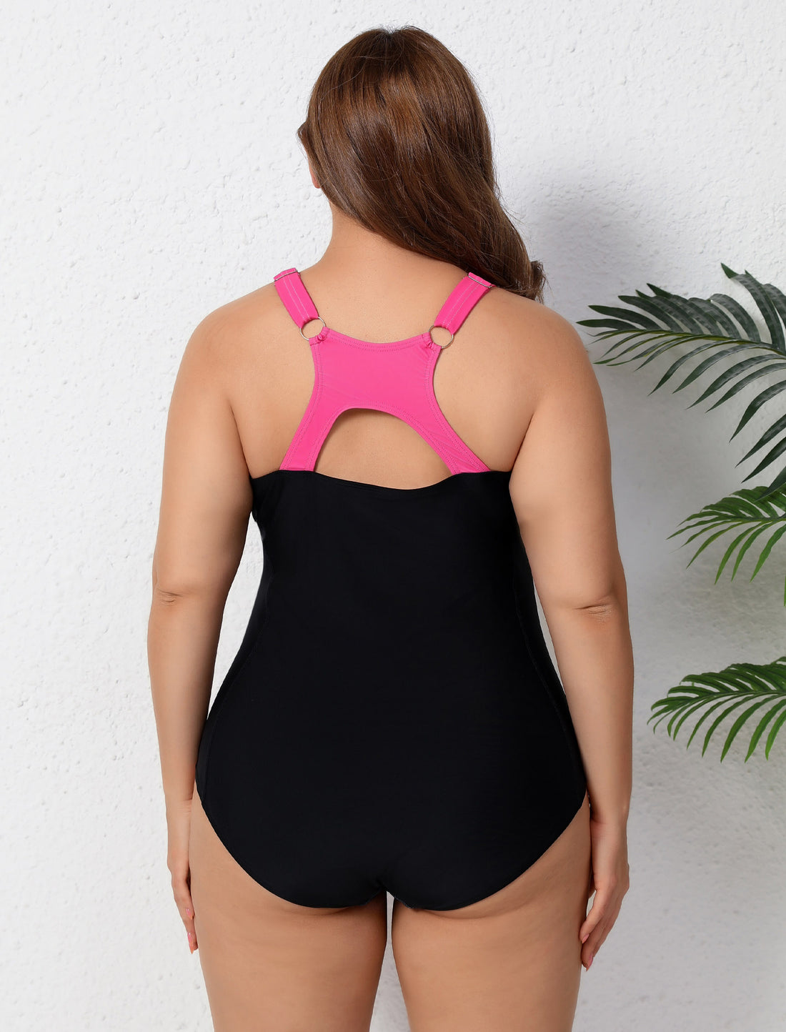 Training Essential Plus Size Adjustable Strap One Piece Swimsuit Athletic Racerback