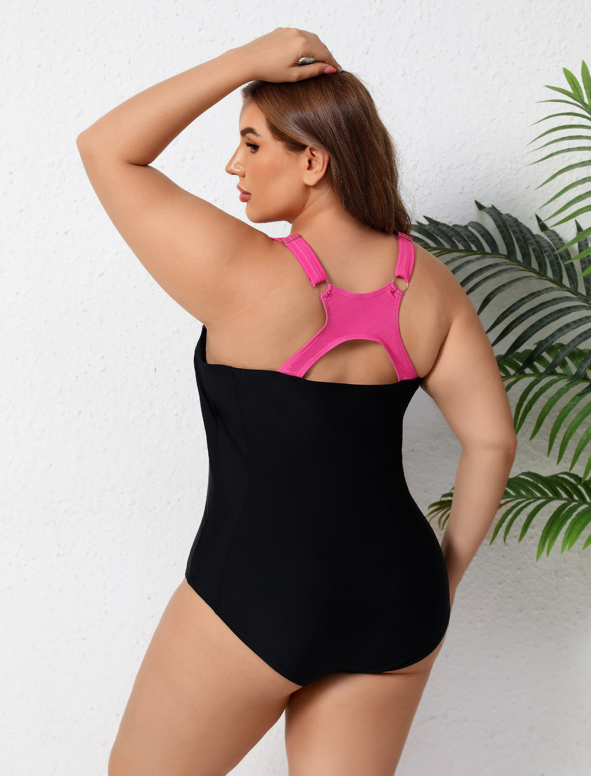 Training Essential Plus Size Adjustable Strap One Piece Swimsuit Athletic Racerback