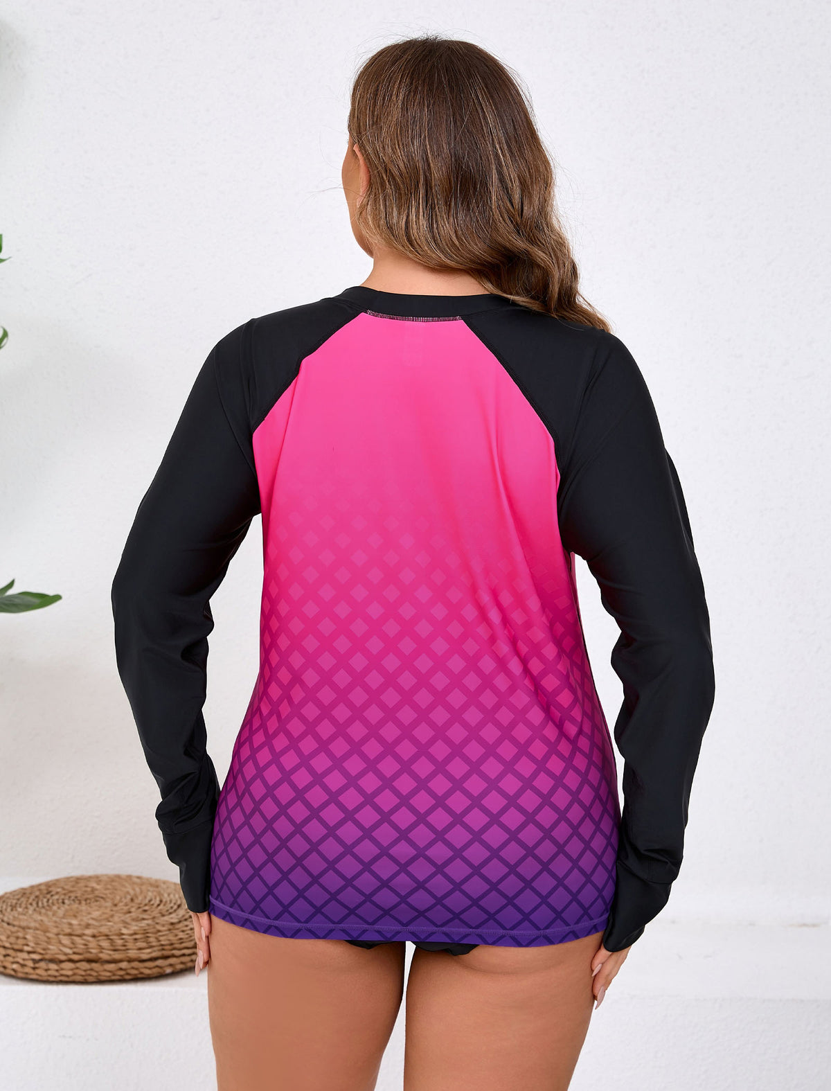 Sea Spark Plus Size Long Sleeve Rash Guard Shirts with Thumb Holes