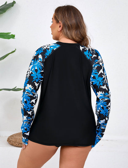 Sea Spark Plus Size Long Sleeve Rash Guard Shirts with Thumb Holes