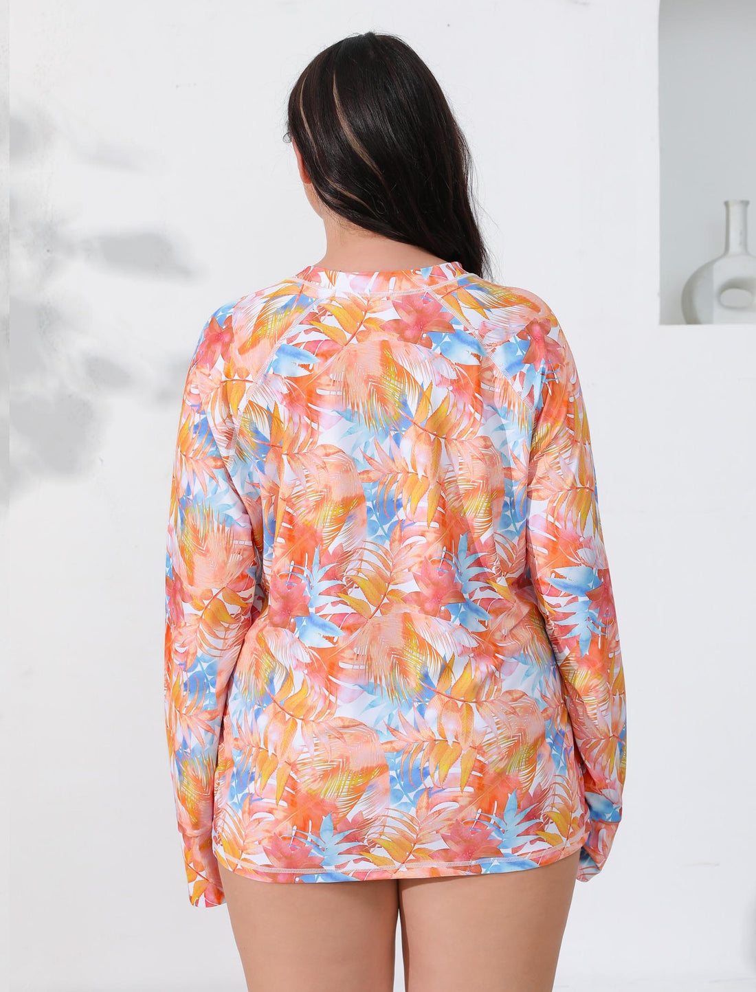 Sea Spark Plus Size Long Sleeve Rash Guard Shirts with Thumb Holes
