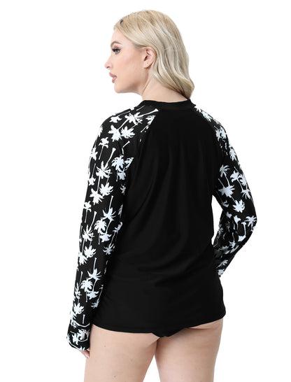 Sea Spark Plus Size Long Sleeve Rash Guard Shirts with Thumb Holes
