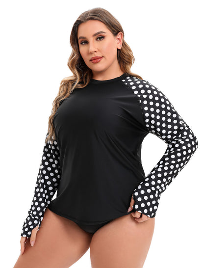 Sea Spark Plus Size Long Sleeve Rash Guard Shirts with Thumb Holes
