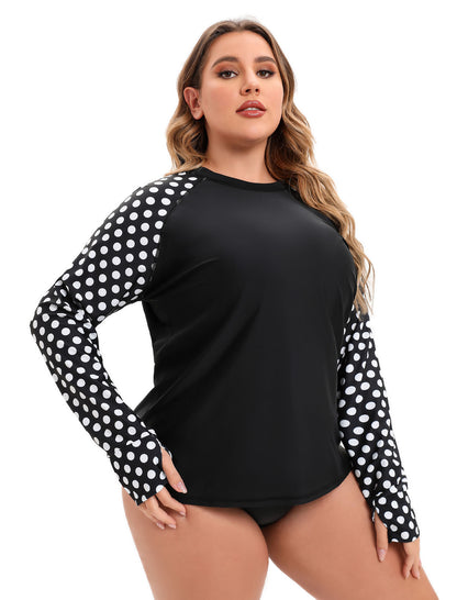 Sea Spark Plus Size Long Sleeve Rash Guard Shirts with Thumb Holes