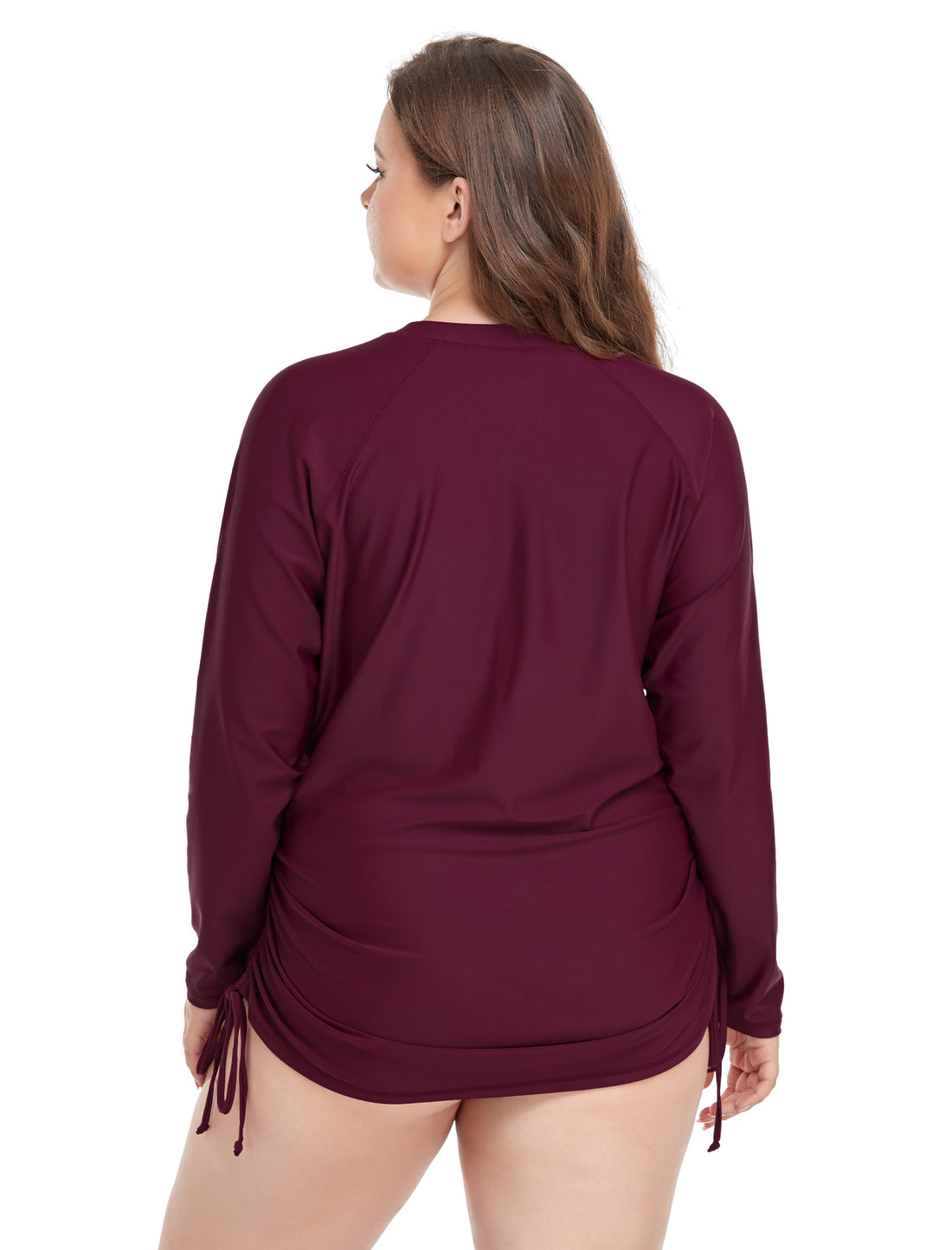 Halcurt Damen Plus Size Langarm-Rashguard-Badeanzug-Top