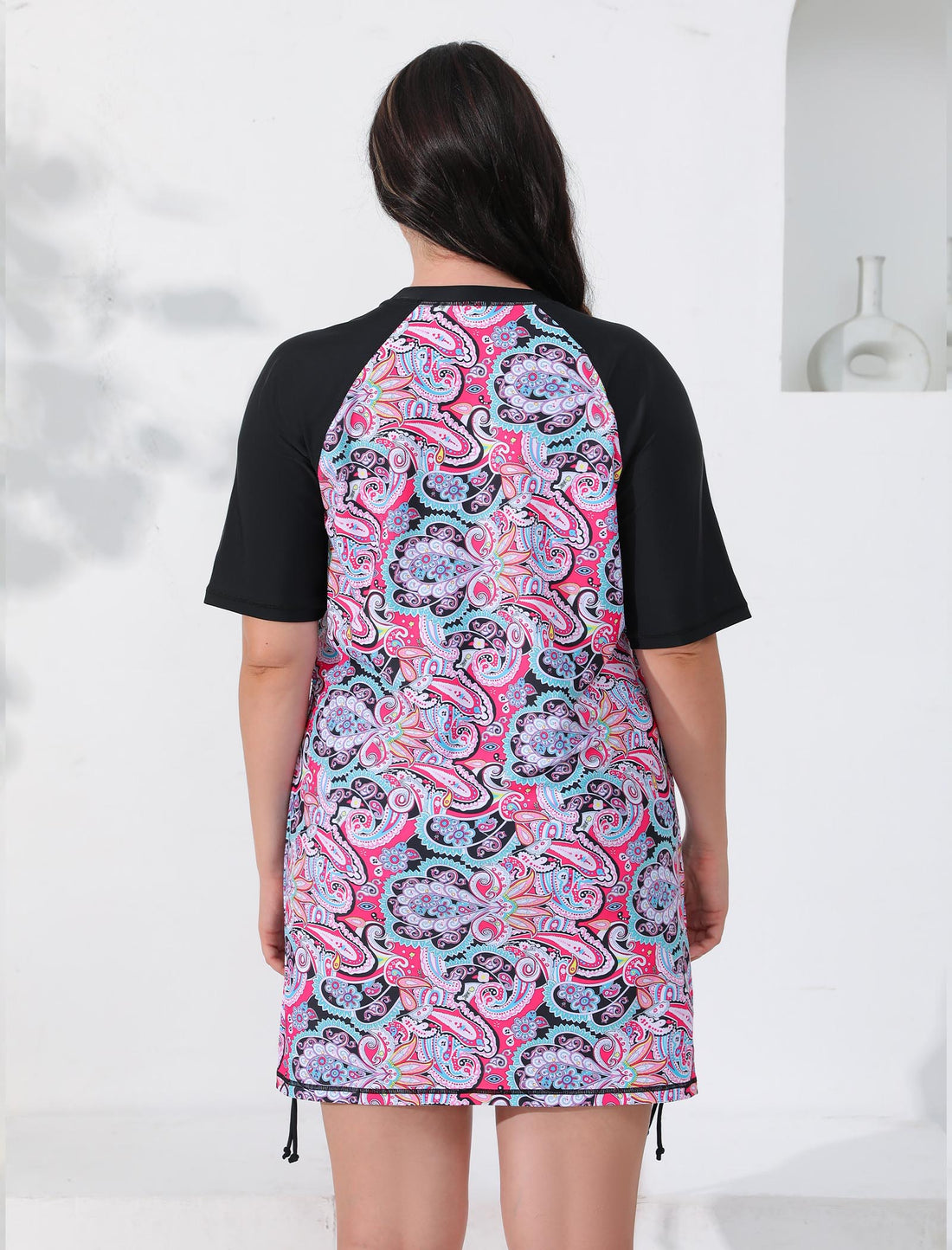 Blissful Shore Plus Size Adjustable Drawstring Rash Guard Shirts
