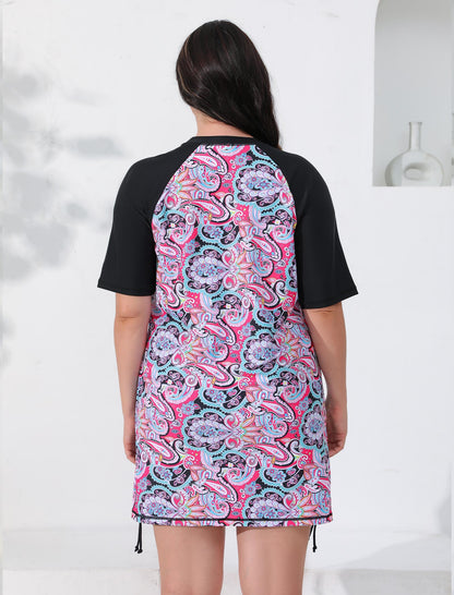 Blissful Shore Plus Size Adjustable Drawstring Rash Guard Shirts