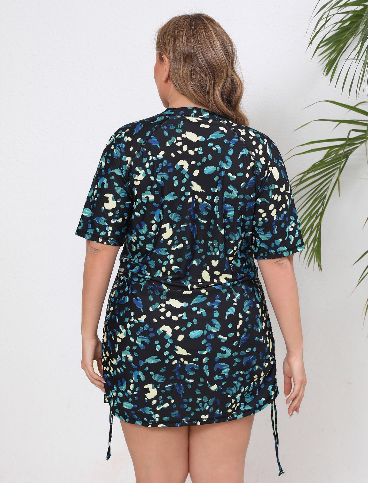 Blissful Shore Plus Size Adjustable Drawstring Rash Guard Shirts