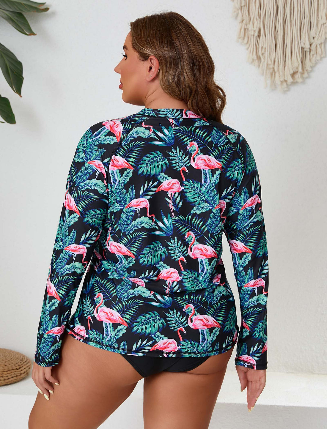 Sandy Whisper Plus Size Long Sleeve Rash Guard Shirts