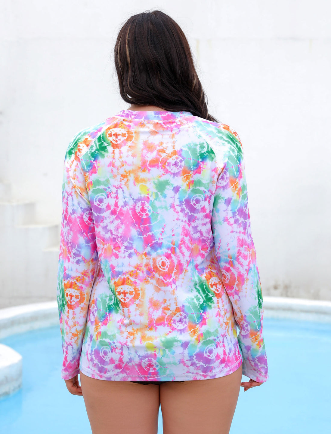Sandy Whisper Plus Size Long Sleeve Rash Guard Shirts