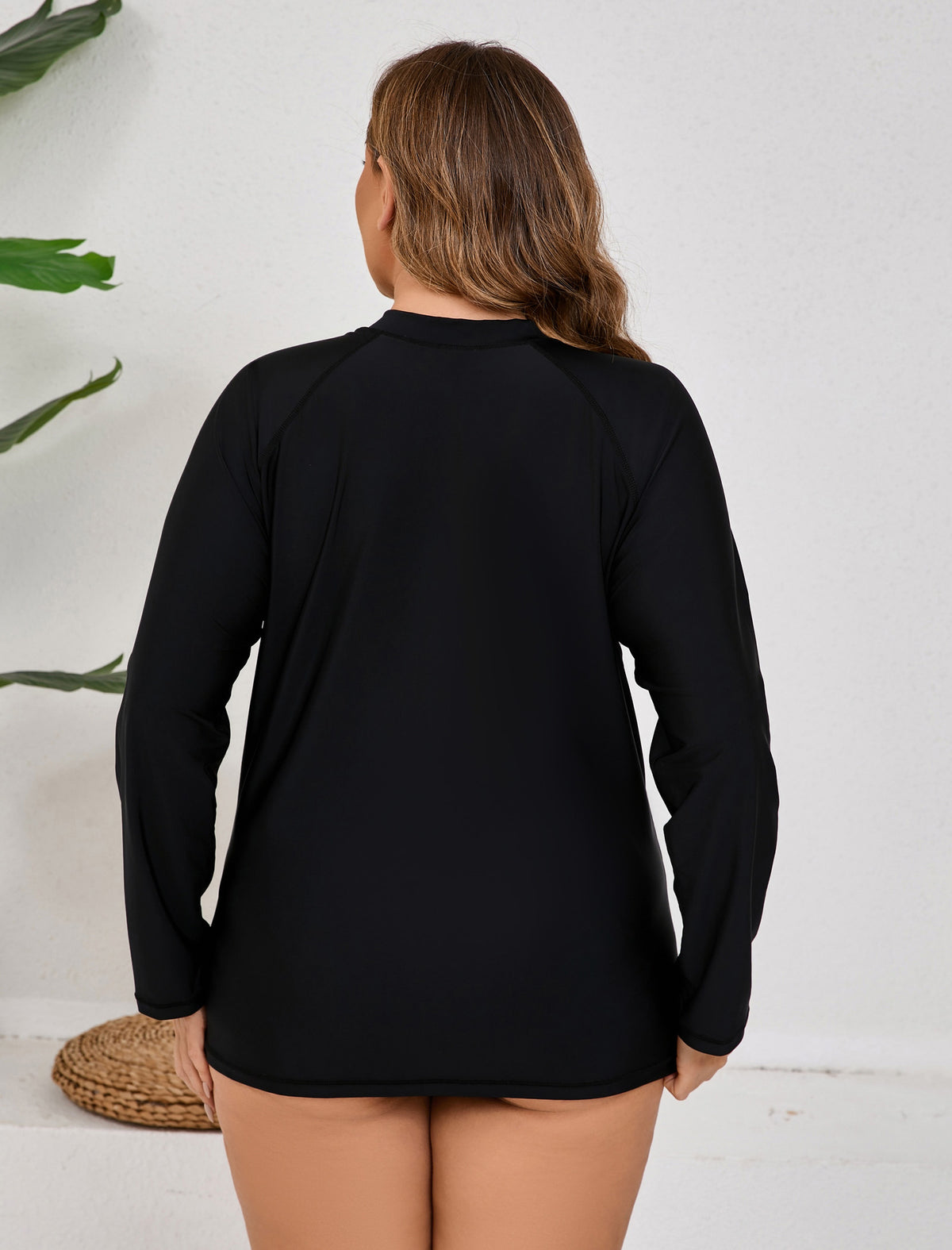 Breeze Kiss Full Zip Plus Size Long Sleeve Rash Guard Shirts