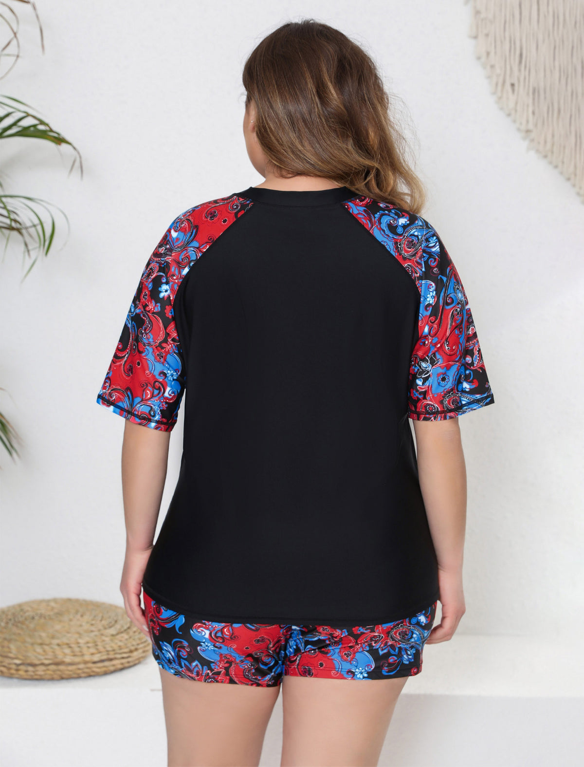 Comfort Meets Curve Plus Size Two Piece Rash Guard Sets Loose Fit