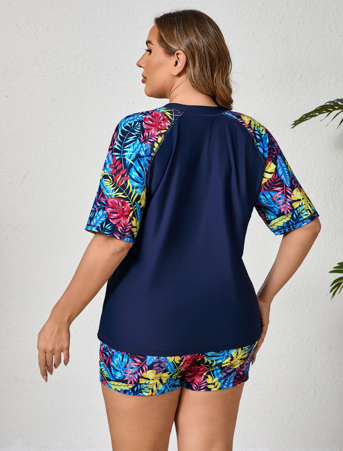 Comfort Meets Curve Plus Size Two Piece Rash Guard Sets Loose Fit