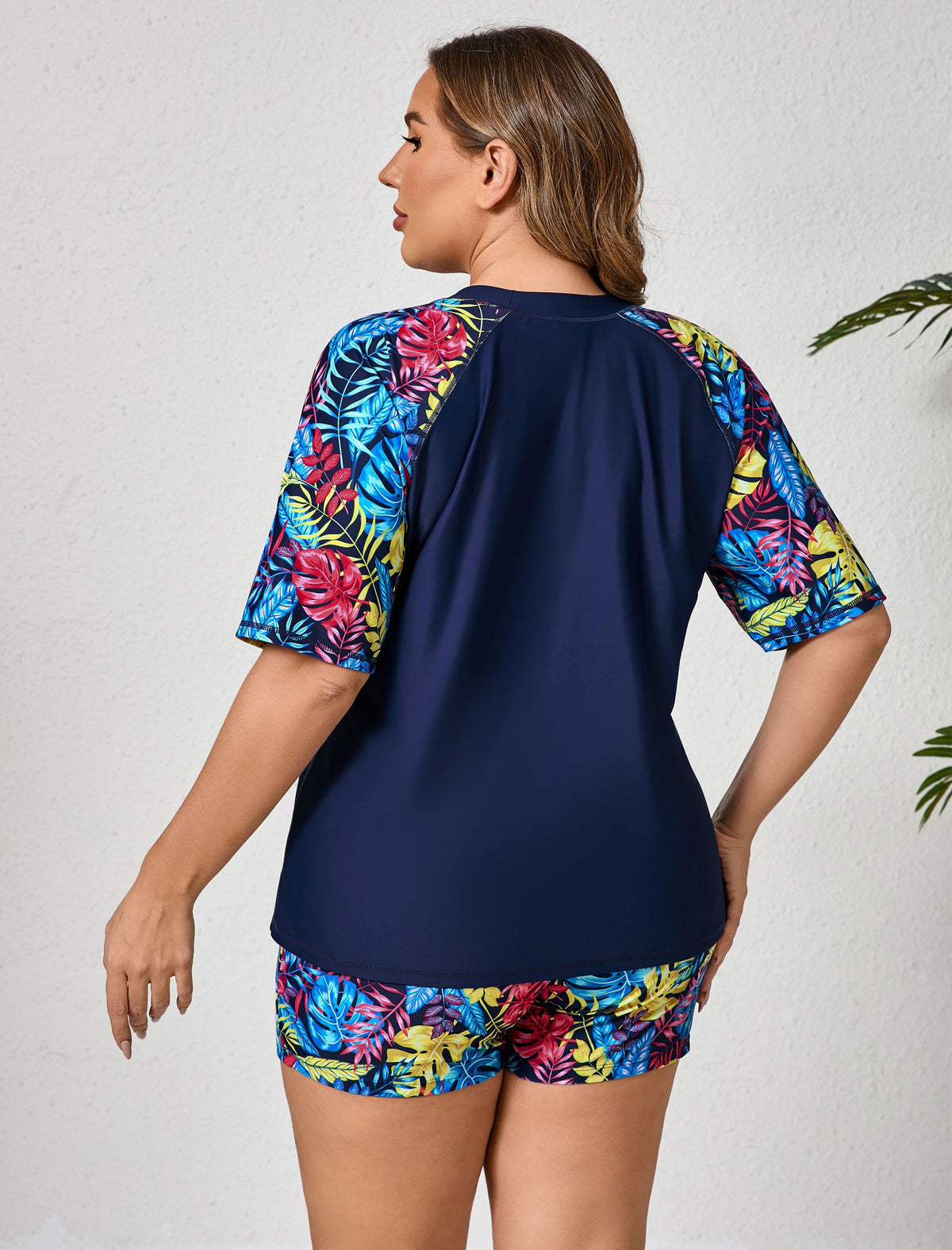 Comfort Meets Curve Plus Size Two Piece Rash Guard Sets Loose Fit