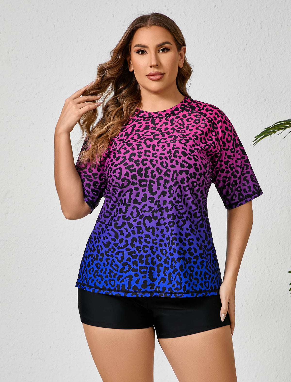 Comfort Meets Curve Plus Size Two Piece Rash Guard Sets Loose Fit