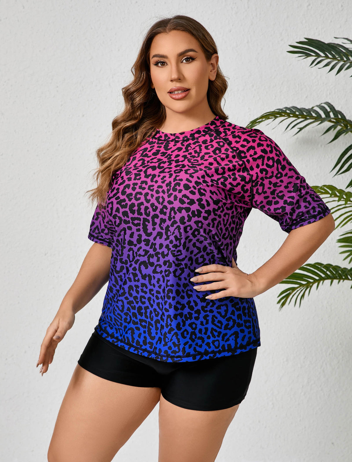 Comfort Meets Curve Plus Size Two Piece Rash Guard Sets Loose Fit
