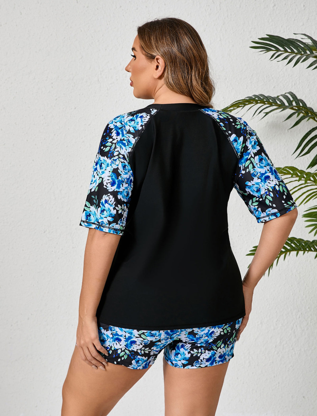 Comfort Meets Curve Plus Size Two Piece Rash Guard Sets Loose Fit