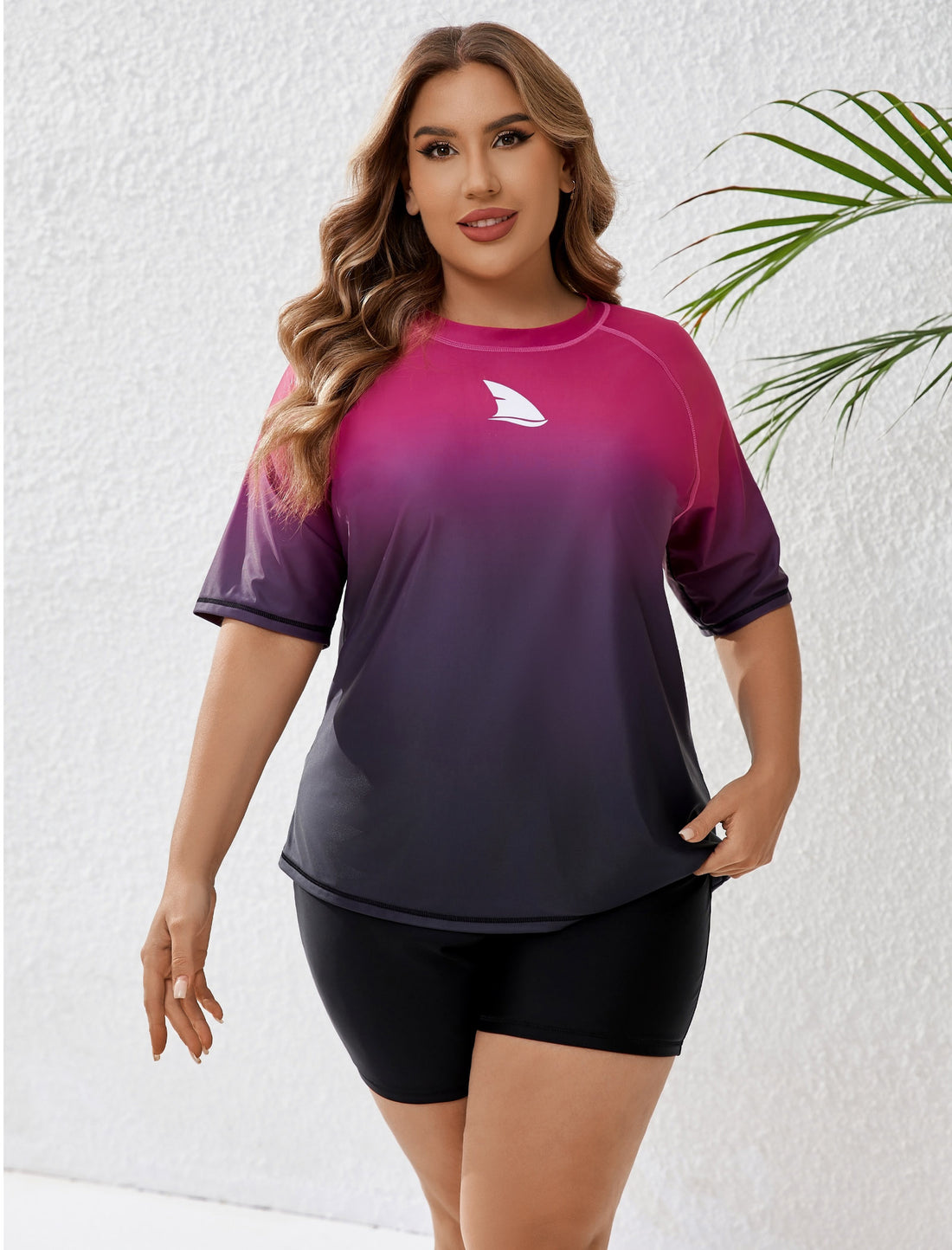 Comfort Meets Curve Plus Size Two Piece Rash Guard Sets Loose Fit