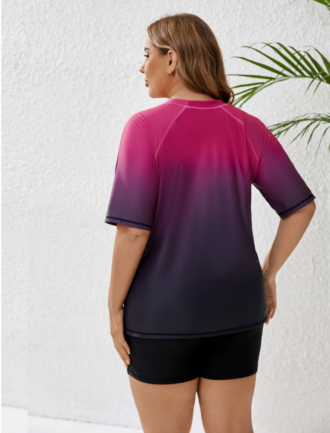 Comfort Meets Curve Plus Size Two Piece Rash Guard Sets Loose Fit