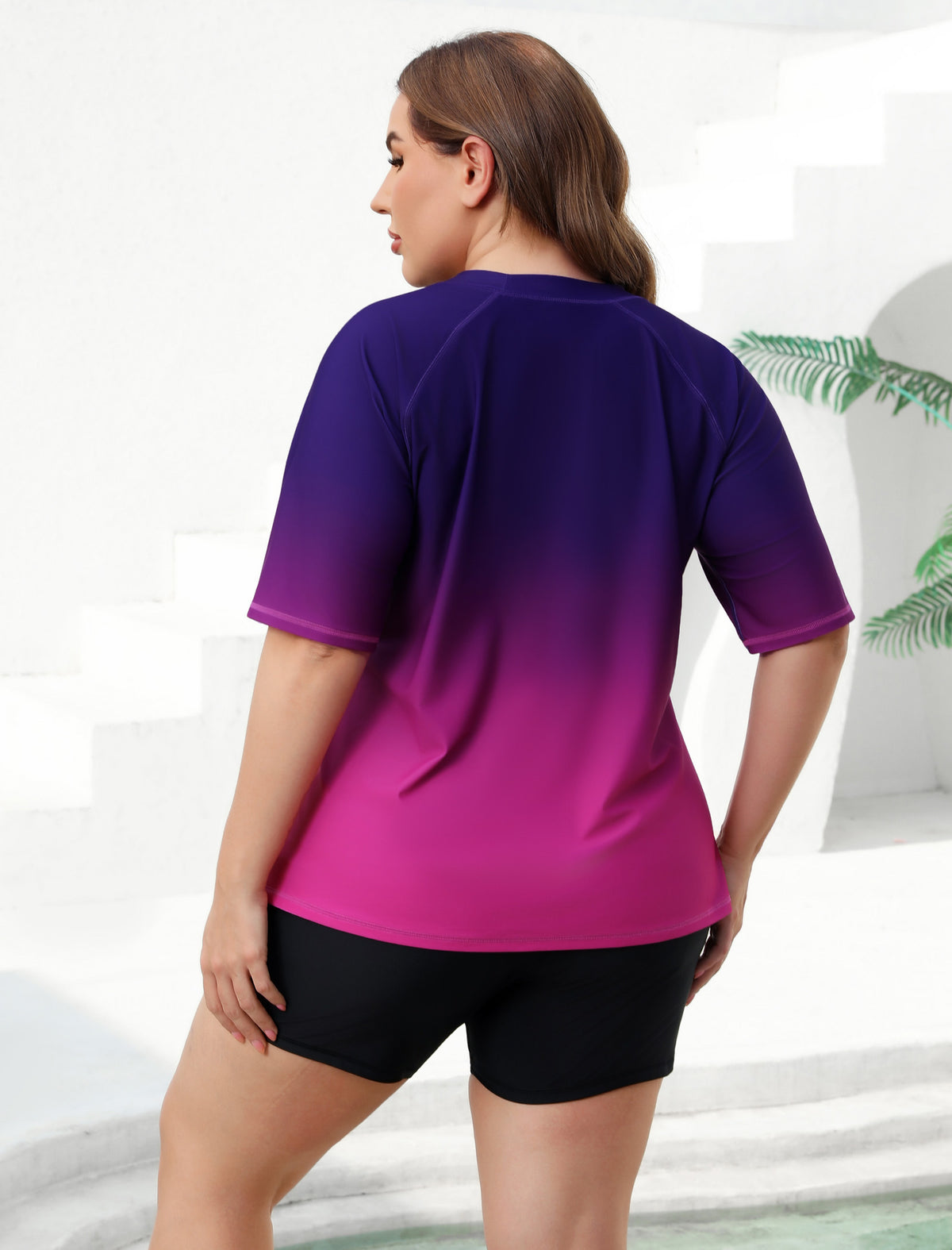 Comfort Meets Curve Plus Size Two Piece Rash Guard Sets Loose Fit