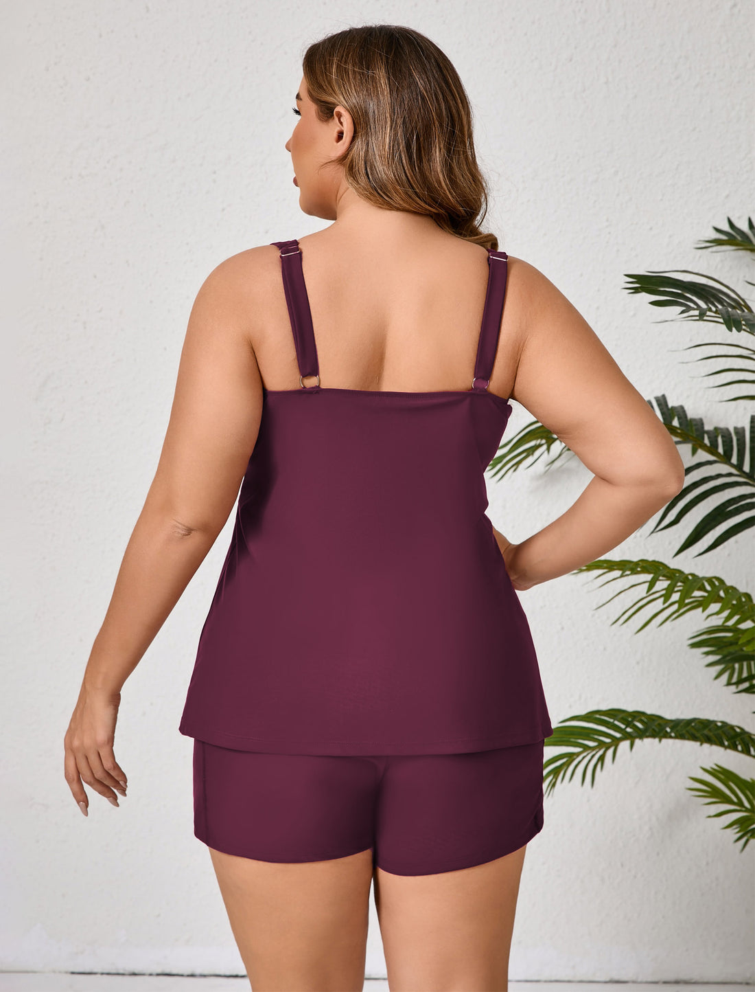 Gentle Breeze Plus Size Two Piece Tankini Sets with Pockets