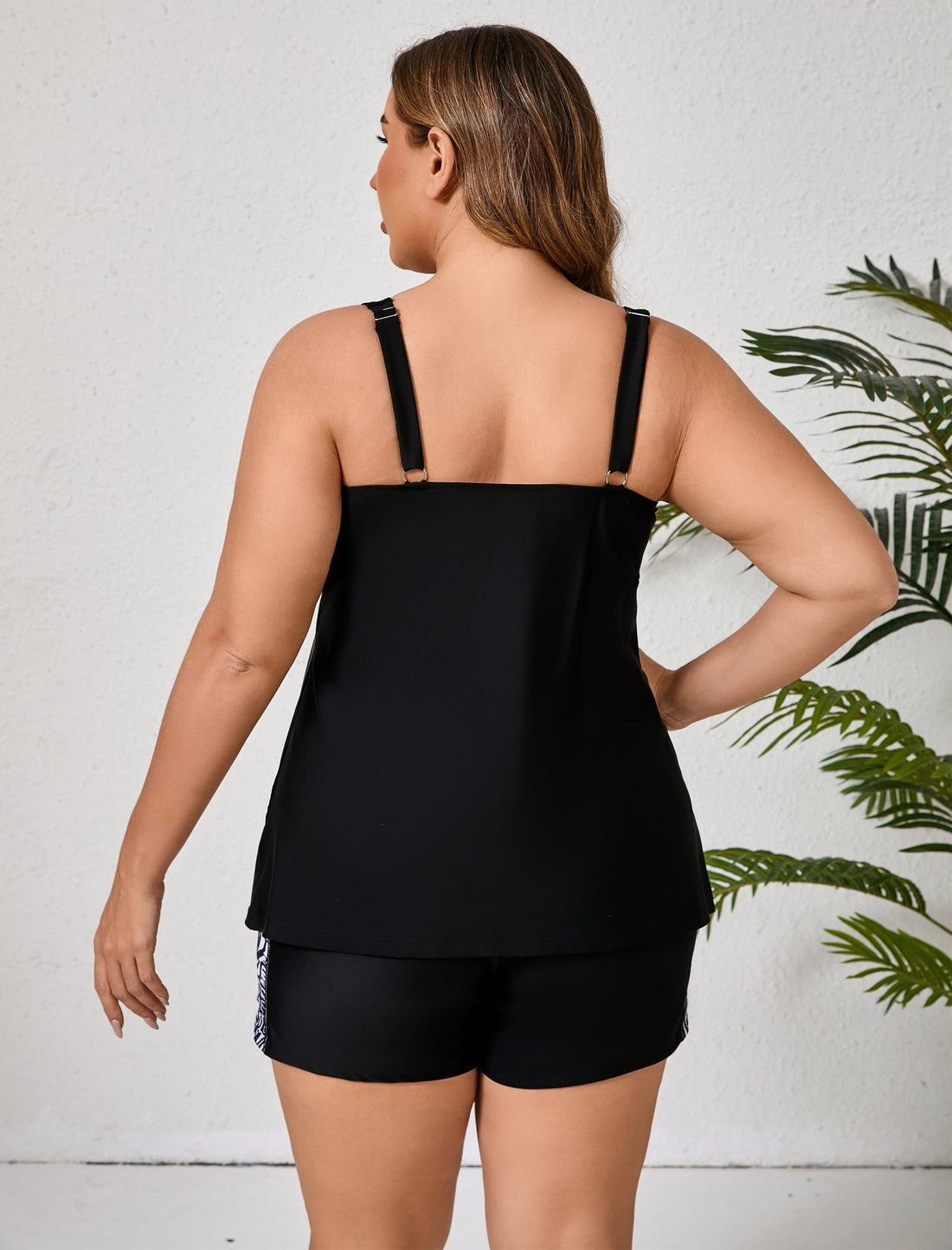 Gentle Breeze Plus Size Two Piece Tankini Sets with Pockets