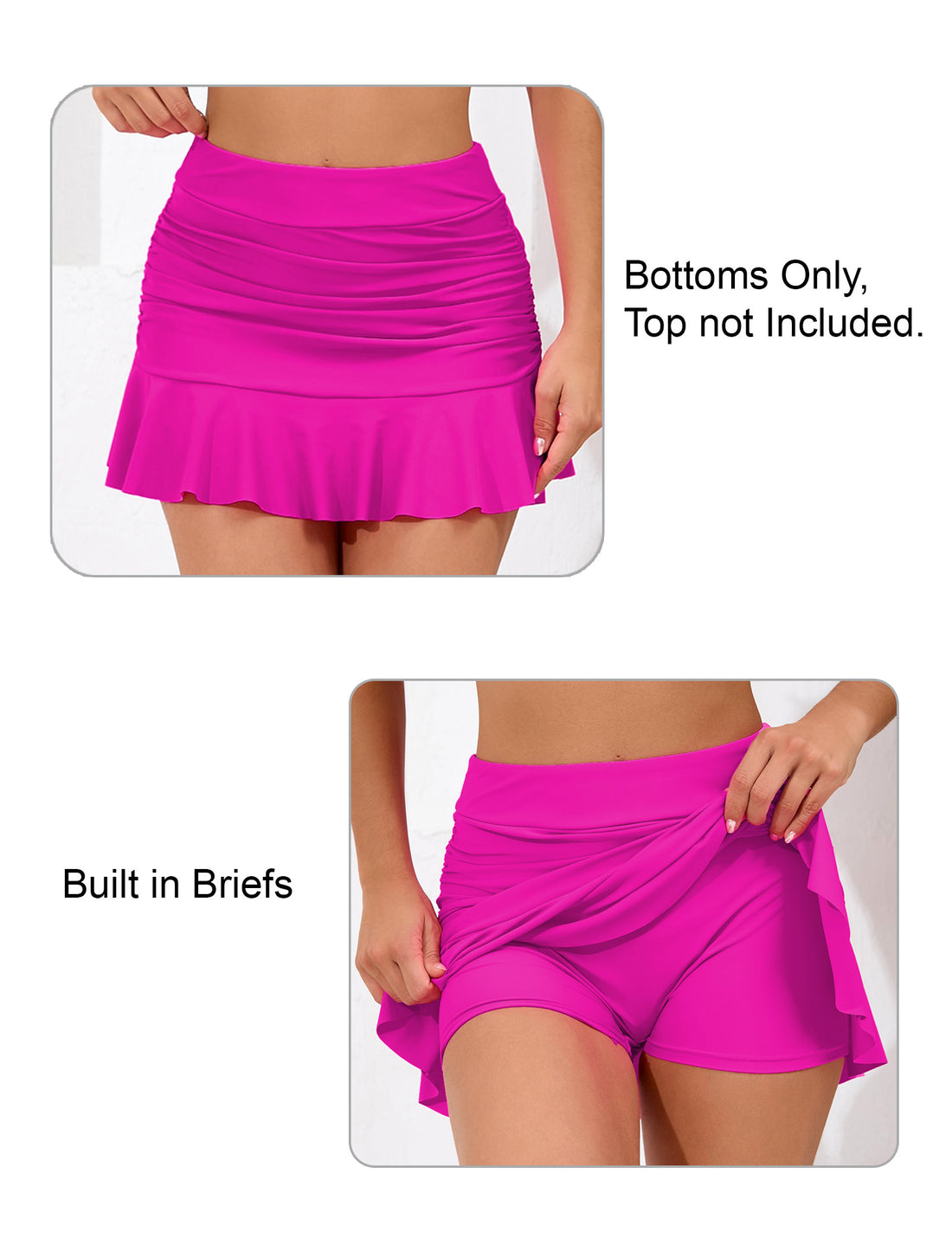 Dawn Coast High Waisted Ruffle Swim Skirts Built in Shorts