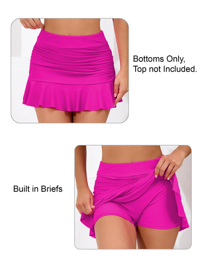 Dawn Coast High Waisted Ruffle Swim Skirts Built in Shorts