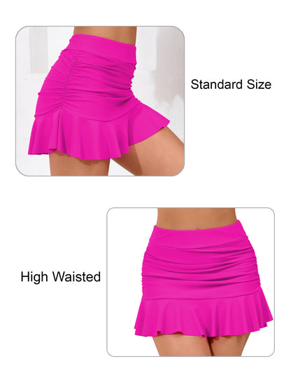 Dawn Coast High Waisted Ruffle Swim Skirts Built in Shorts