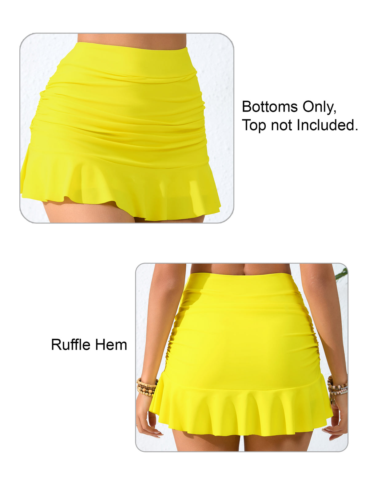 Dawn Coast High Waisted Ruffle Swim Skirts Built in Shorts