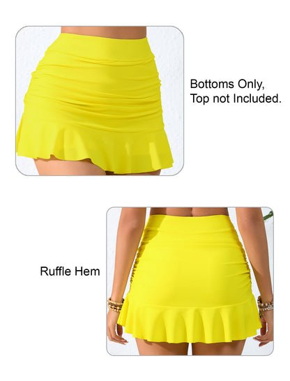 Dawn Coast High Waisted Ruffle Swim Skirts Built in Shorts