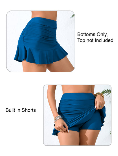 Dawn Coast High Waisted Ruffle Swim Skirts Built in Shorts
