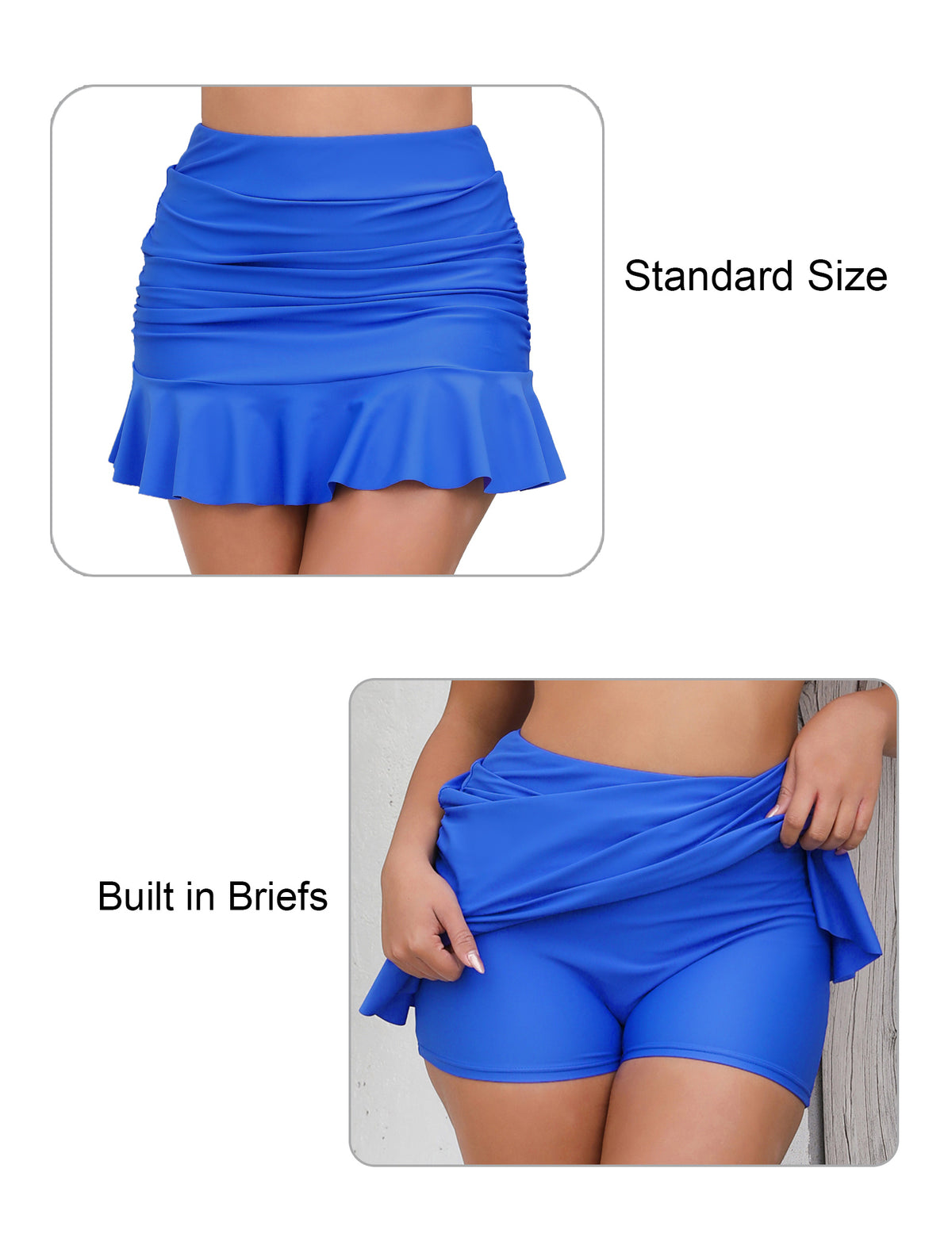 Dawn Coast High Waisted Ruffle Swim Skirts Built in Shorts