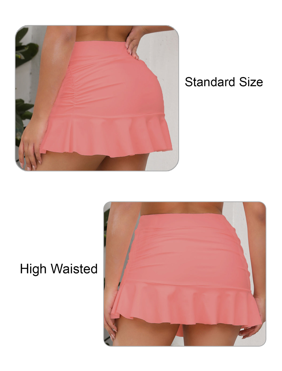 Dawn Coast High Waisted Ruffle Swim Skirts Built in Shorts