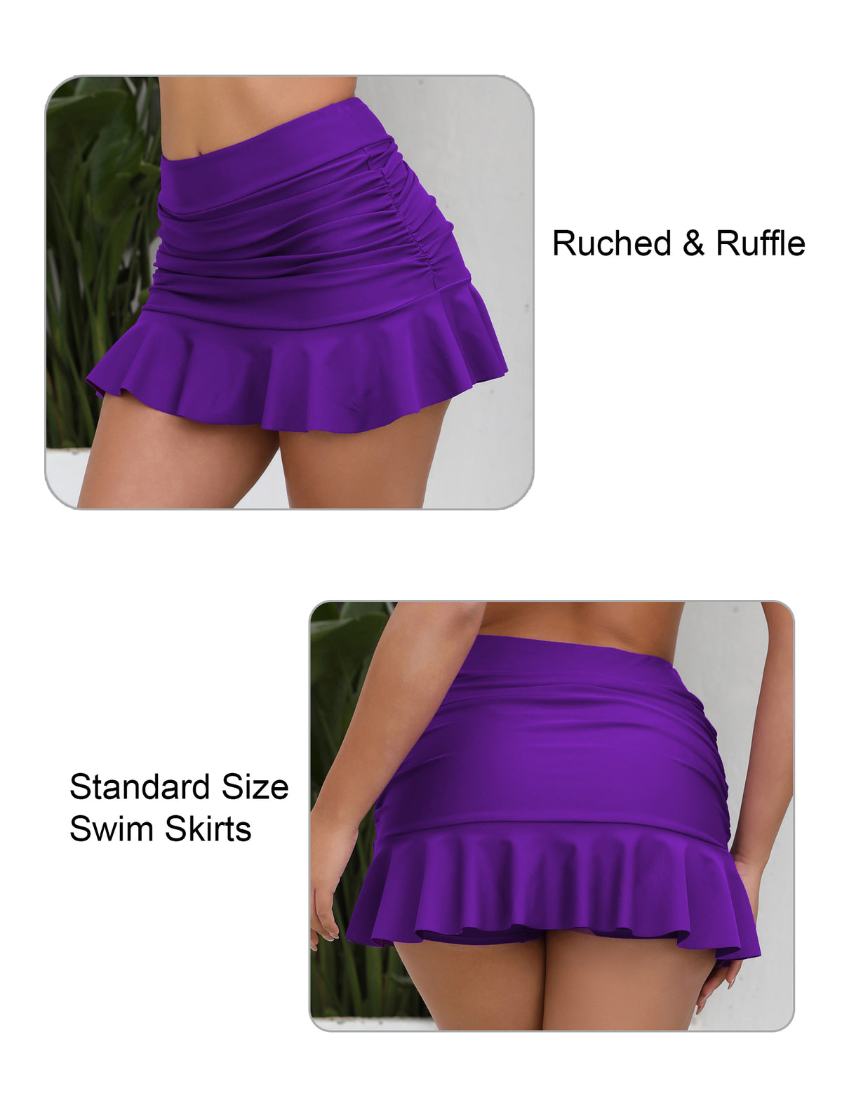 Dawn Coast High Waisted Ruffle Swim Skirts Built in Shorts