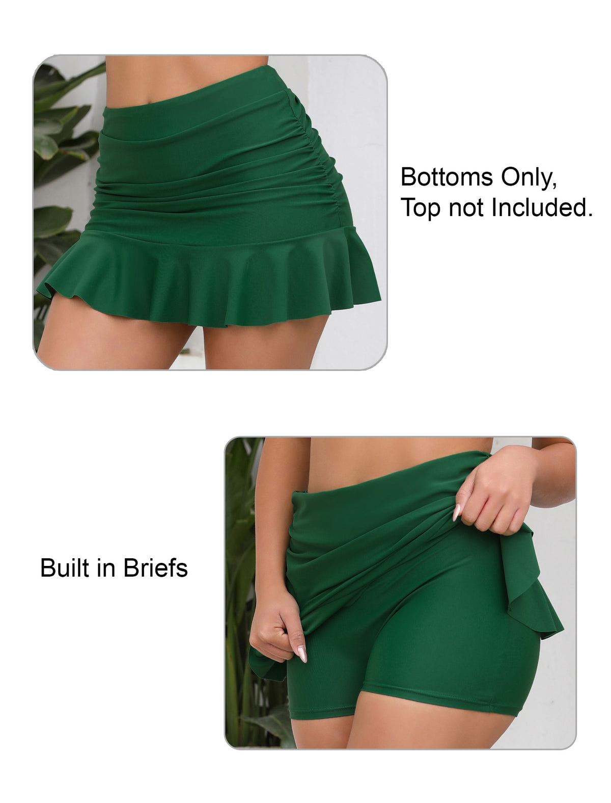 Dawn Coast High Waisted Ruffle Swim Skirts Built in Shorts