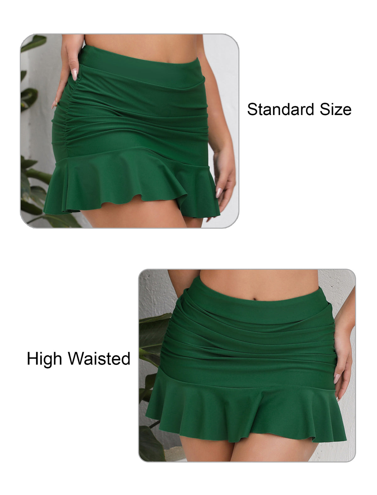 Dawn Coast High Waisted Ruffle Swim Skirts Built in Shorts