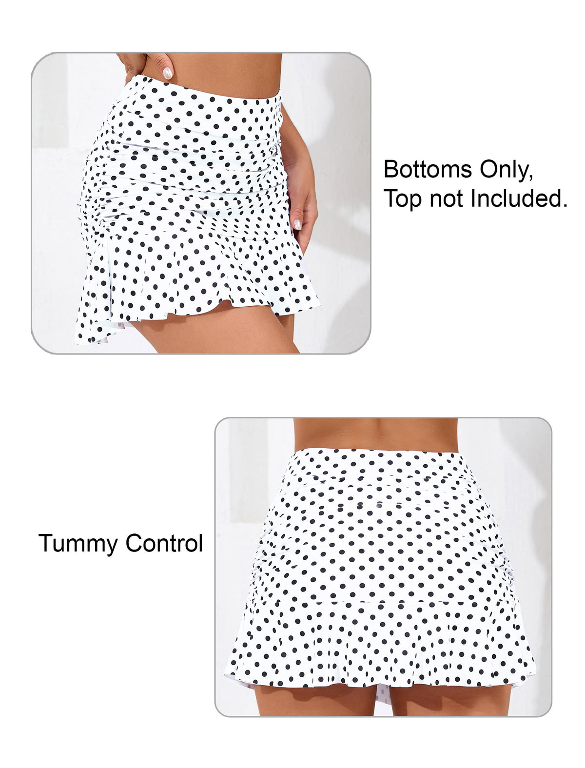 Dawn Coast High Waisted Ruffle Swim Skirts Built in Shorts