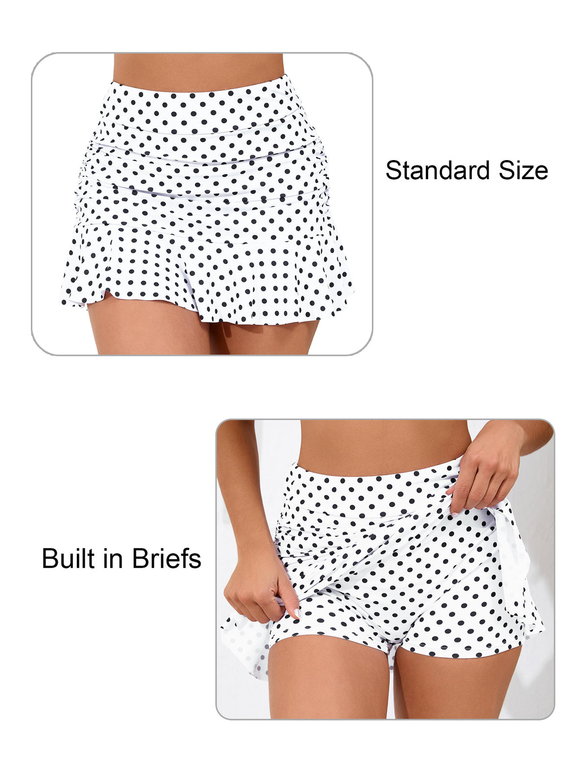 Dawn Coast High Waisted Ruffle Swim Skirts Built in Shorts