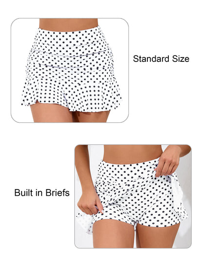 Dawn Coast High Waisted Ruffle Swim Skirts Built in Shorts