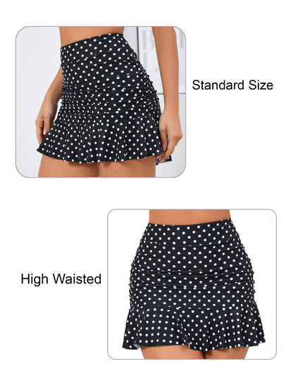 Dawn Coast High Waisted Ruffle Swim Skirts Built in Shorts