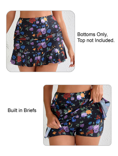 Dawn Coast High Waisted Ruffle Swim Skirts Built in Shorts