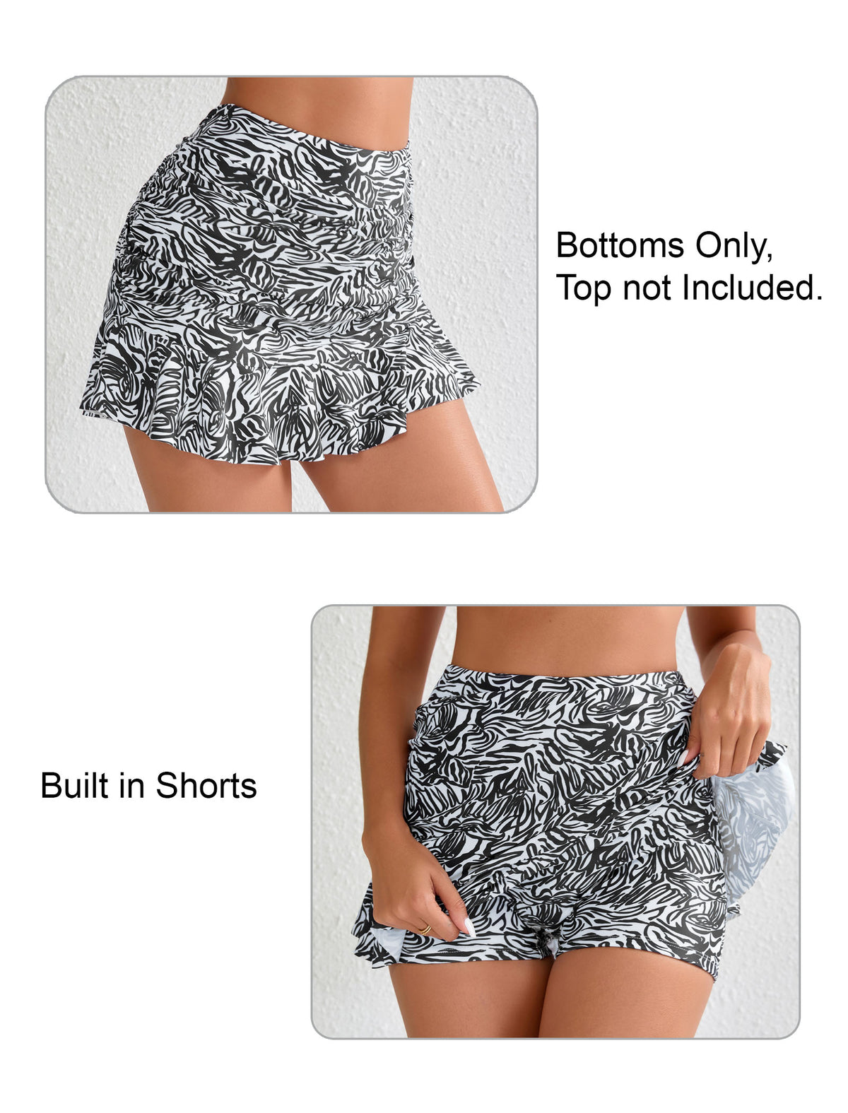 Dawn Coast High Waisted Ruffle Swim Skirts Built in Shorts