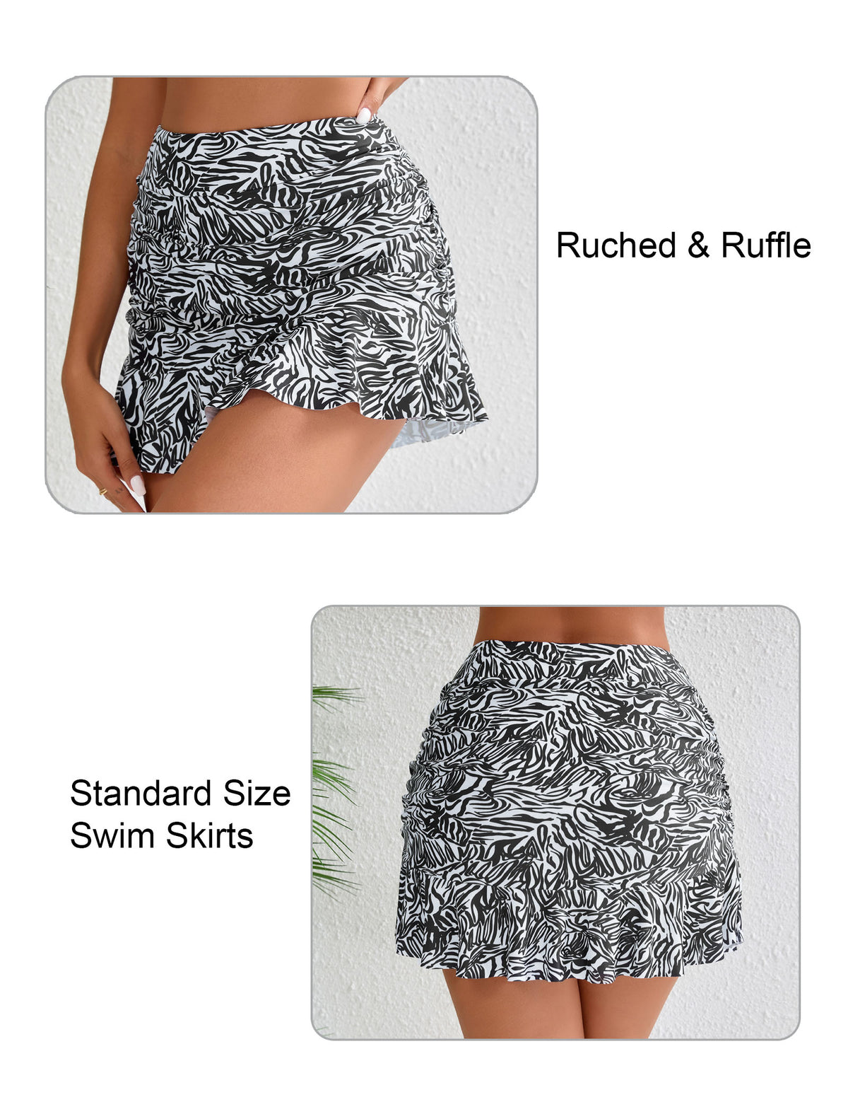 Dawn Coast High Waisted Ruffle Swim Skirts Built in Shorts
