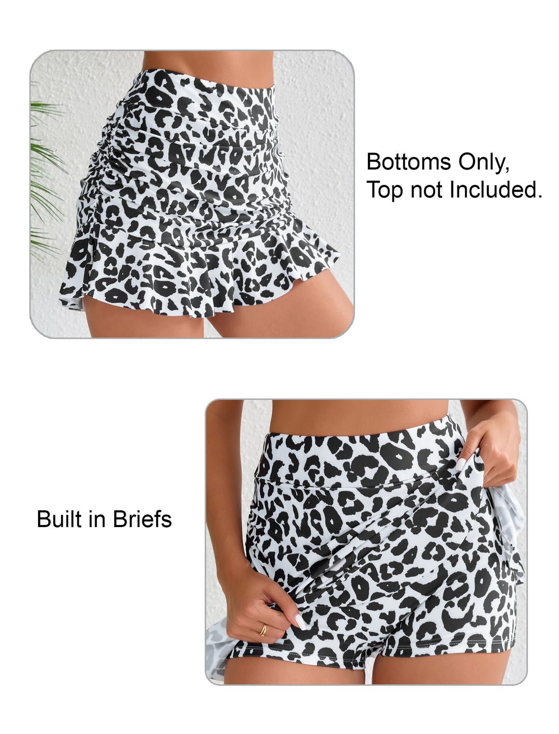 Dawn Coast High Waisted Ruffle Swim Skirts Built in Shorts